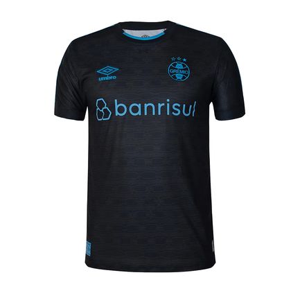 Camisa Umbro Grêmio 2023 III Preta Sem Número Masculina Preto/Azul 1P