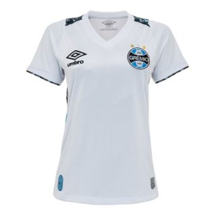 Camisa Branca Grêmio II Umbro 2024/2025 Sem Número Feminina BRANCO/AZUL/PRETO 1P