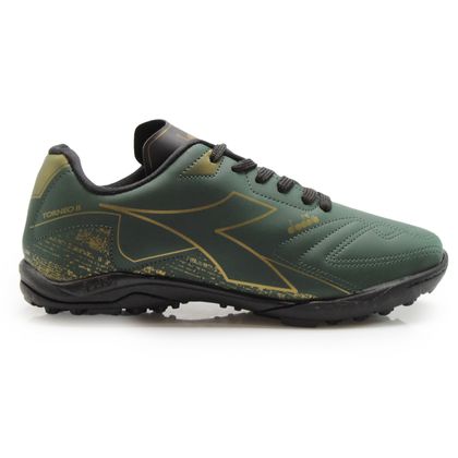 Chuteira Diadora Torneio II Society Verde e Dourado 42 VERDE/PRETO/DOURADO