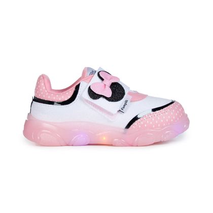 Tênis  Infantil Pampili Minnie Led Branco e Rosa 25 BRANCO/ROSA CHICLETE