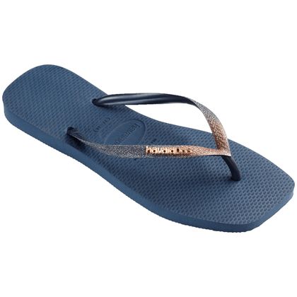 Chinelo Feminino Havaianas Slim Square Glitter Marinho 33 AZUL INDIGO