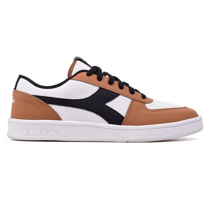 Tênis Casual Diadora Playmaker Branco e Marrom Masculino 40 BRANCO/PRETO/CARAMELO