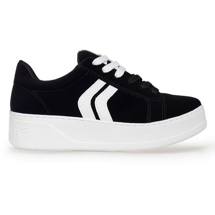 Tênis Casual Flatform Via Marte Nobuck Preto e Branco Feminino 34 Preto/Branco