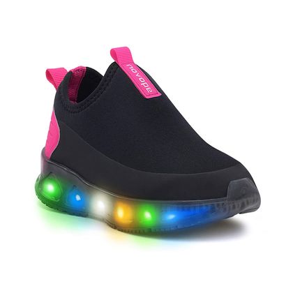 Tênis Preto e Rosa Led Infantil Novope 28 PRETO/PINK