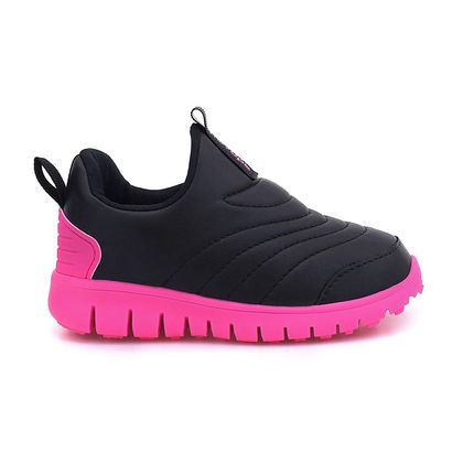 Tênis Preto e Pink Slip On Infantil Novope 33 PRETO/PINK