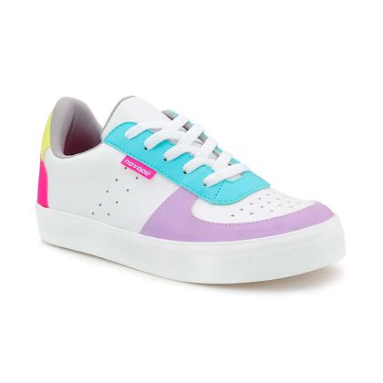 Tênis Branco e Lilás Novope Casual 35 BRANCO/LILAS/AZUL