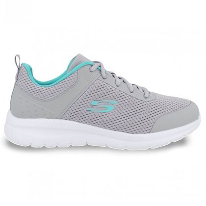 Tênis Esportivo Skechers Bountiful Cinza Feminino 38 CINZA CLARO/VERDE