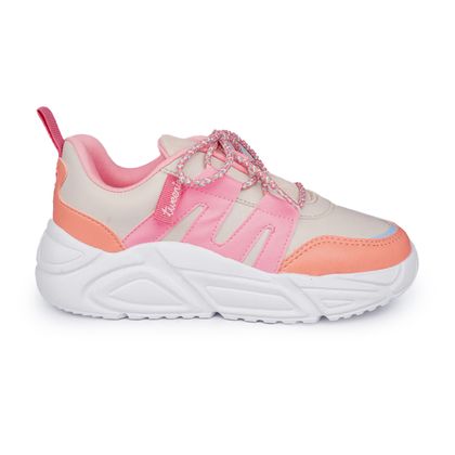 Tênis Infantil Pampili Tweenie Chunky Nude e Rosa Neon 34 NUDE / ROSA NEON LUZ