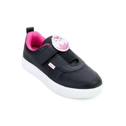 Tênis Infantil Pampili Luna Patche Unicórnio Preto e Pink 28 PRETO/PINK