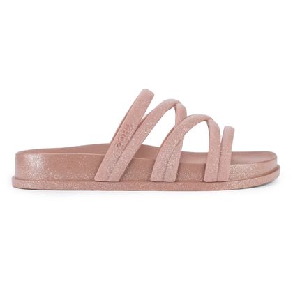 Chinelo Rasteira Zaxy Nude Médio Shine Feminino 33 NUDE MEDIO