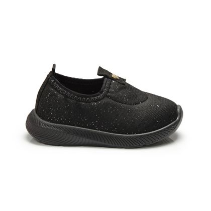 Tênis Molekinha Preto Brilho Slip On Infantil 21 MULTI PRETO