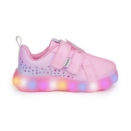 Tênis de Led Infantil Pampili Rosa Princesa Ariel 21 ROSA BALE