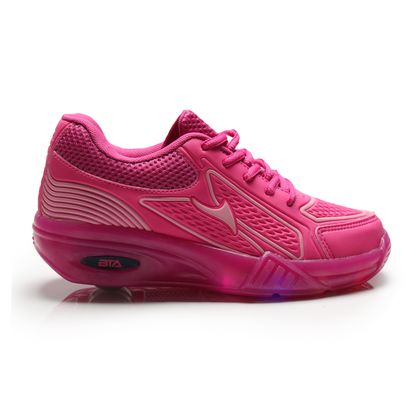 Tênis Infantil GSN kids Rodinhas e Led Pink 33 PINK/ROSA