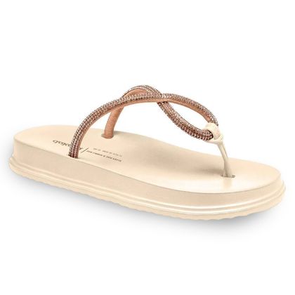 Chinelo Papete Dakota Strass Nude Rose 35 ROSE