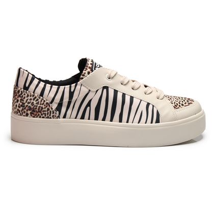 Tênis Quiz Casual Animal Print Nude Feminino 38 ZEBRA