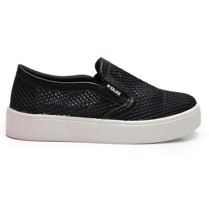 Tênis Quiz Slip On Tramado Tela Feminino 34 Preto