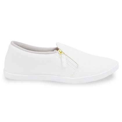 Tênis Slip On Beira Rio Zíper Branco Feminino 34 Branco