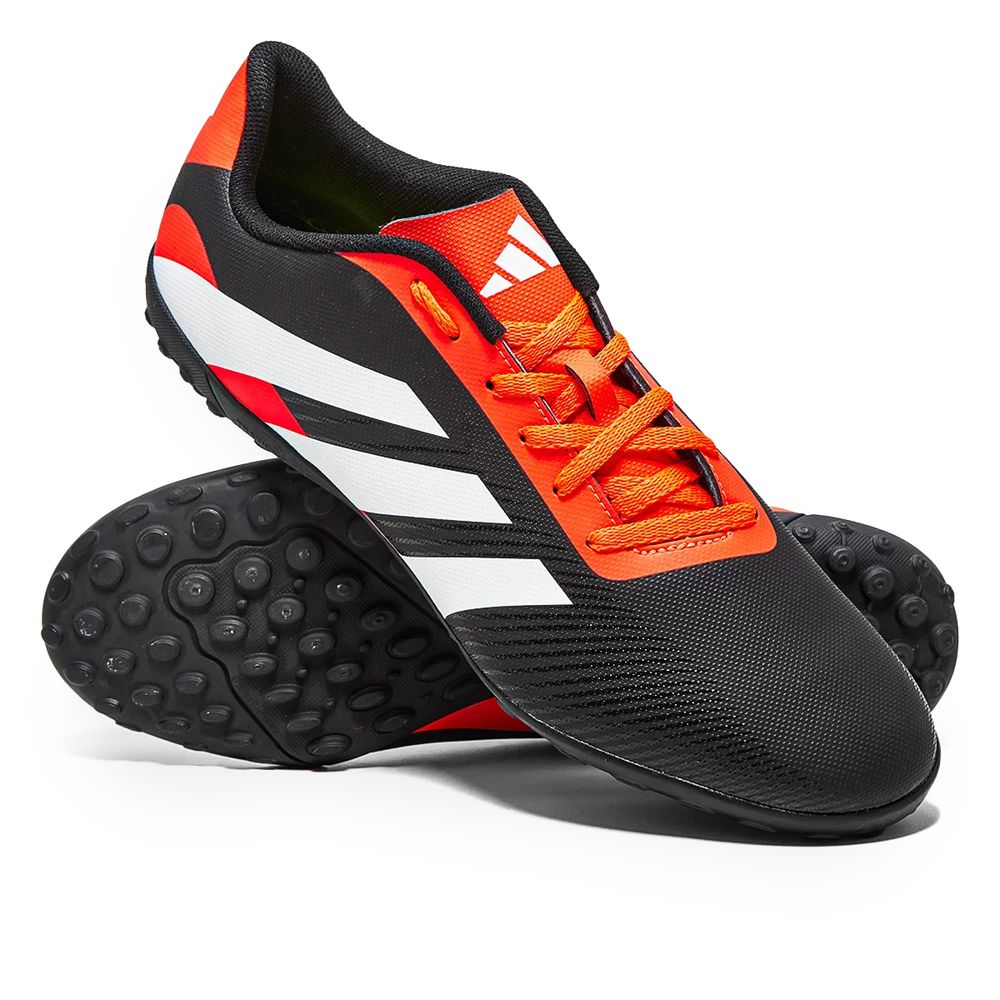 Chuteira Adidas Society Predator Artilheira 24 Preto e Laranja Paqueta Calcados