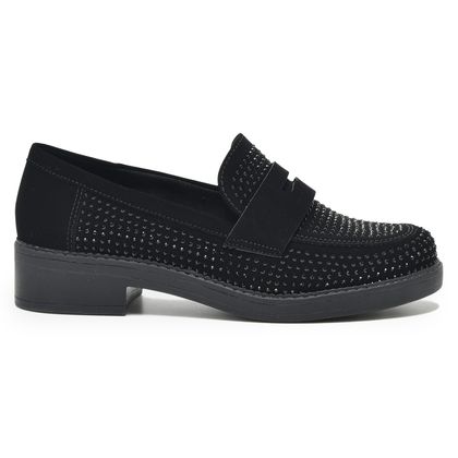 Sapato Loafer Via Marte Pedrarias Preto Feminino 34 Preto