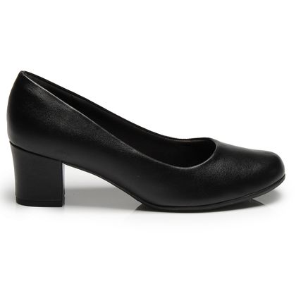 Scarpin Preto Piccadilly Salto Baixo Calce Perfeito 37 Preto