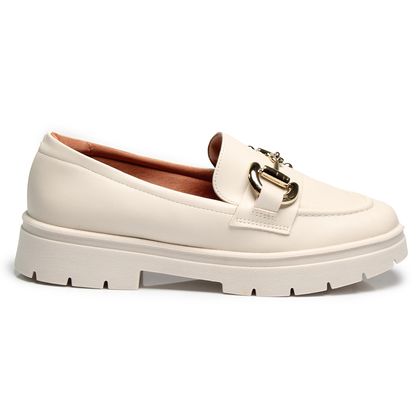 Sapato Mocassim Vizzano Branco Off Tratorado 35 BRANCO OFF