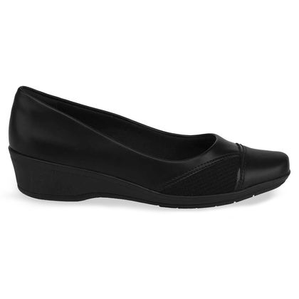 Sapato Anabela Comfortflex Preto Feminino 34 PRETO.