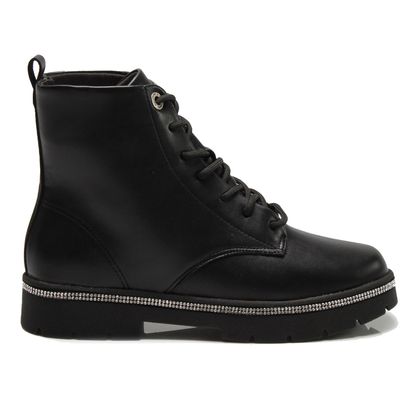 Bota Coturno Vizzano Preta Strass 34 PRETO.