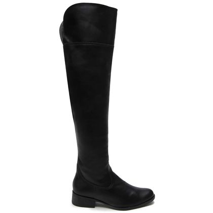 Bota Via Uno Eco Over The Knee Salto Baixo Preta Feminina 35 Preto