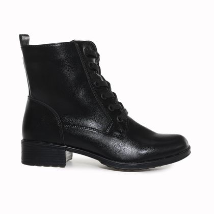 Bota Moon City Ankle Boot  Coturno Zíper Preta Feminina 36 Preto