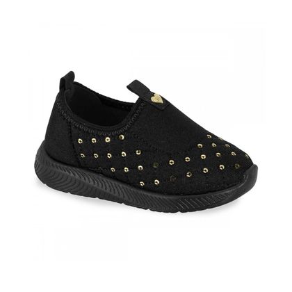 Tenis Infantil Molekinha Slip On Calce Fácil Preto 25 Preto