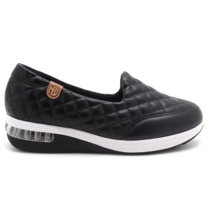 Tênis Feminino Preto e Camel Modare Slip On Matelassê Amortecedor 37 PRETO/CAMEL