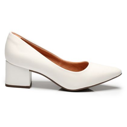 Scarpin Salto Bloco Feminino M Shuz 39 Branco