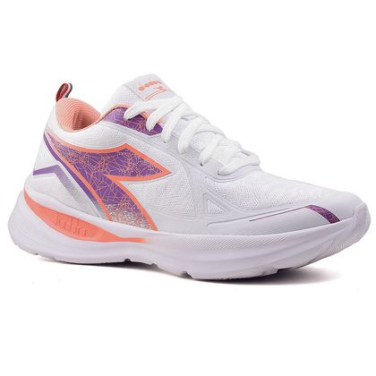 Tênis Running Diadora Tibre Branco e Roxo Feminino 35 BRANCO/ROXO/CORAL