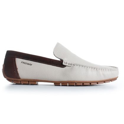 Sapato Mocassim Free Way Leather Creme Masculino 37 BONE