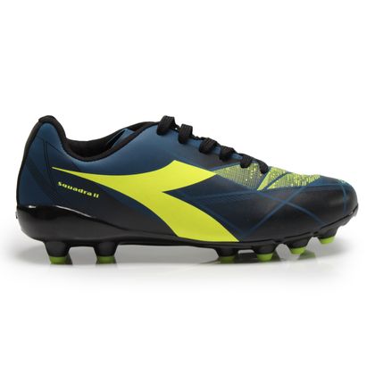 Chuteira Diadora Squadra II Campo Masculina Azul e Amarelo Neon 41 AZUL/PRETO/AMARELO NEON