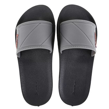 Chinelo Slide Preto e Cinza Street Masculino 40 PRETO/CINZA/LARANJA