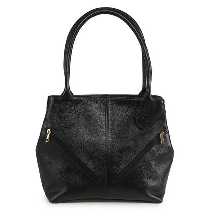 Bolsa de Ombro Osc Zíper Feminino único Preto