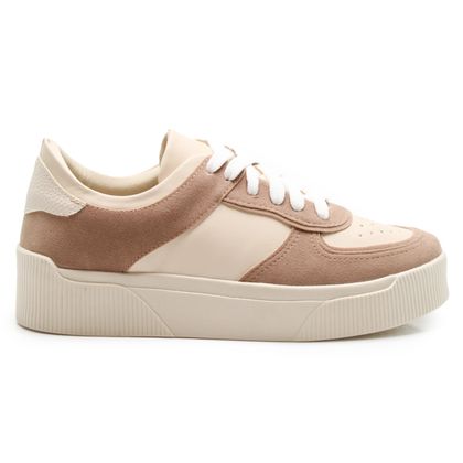 Tênis Casual M Shuz Recortes Feminino 36 OFF WHITE/MACAU ROSADO