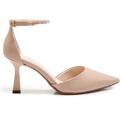 Scarpin Feminino Bebecê Nude Tira Strass 34 NUDE