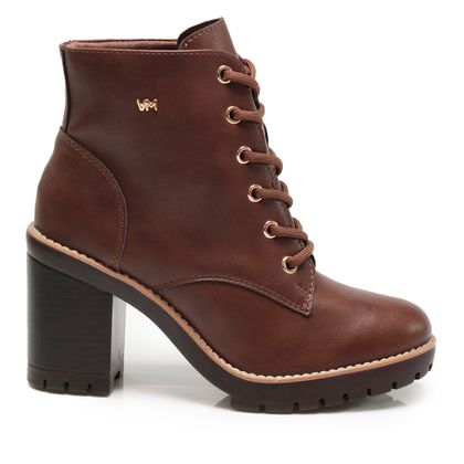 Bota Coturno Via Marte Salto Bloco Tratorada Marrom Feminina 34 DARK BROWN