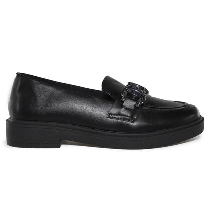 Sapato Feminino M Shuz Mocassim Preto Onix 34 PRETO/ONIX