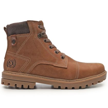 Bota Coturno Pegada Marrom em Couro Masculina 42 CAFE