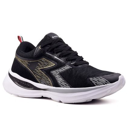 Tênis Diadora Cappella Preto e Dourado Masculino 43 PRETO/CINZA/DOURADO