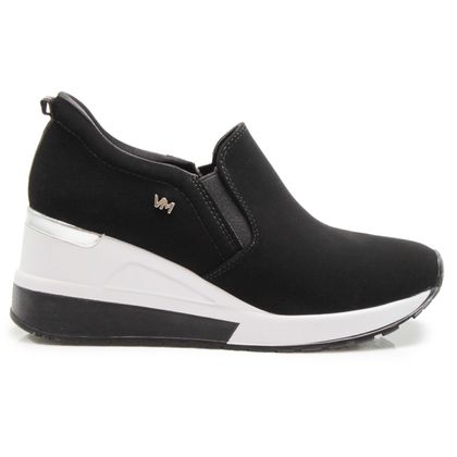 Tênis Preto e Prata Via Marte Sneaker Plataforma Original Feminino 34 PRETO/PRATA