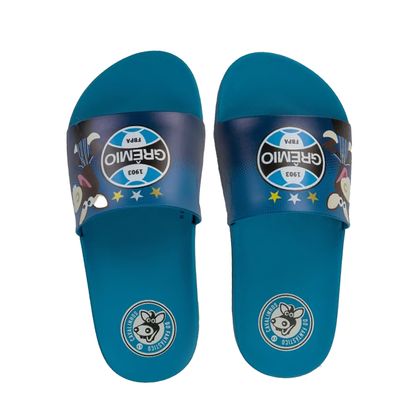 Chinelo Grêmio Cavalinhos Slide Azul Grendene Infantil 28 AZUL/AZUL MEDIO