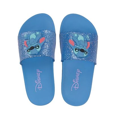 Chinelo Azul Slide Disney Mania Infantil 26 AZUL/AZUL GLITTER