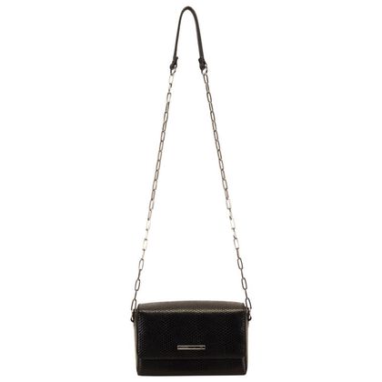 Bolsa Tiracolo WJ Snake Animal Skin Style Preto Feminino UNICO preto