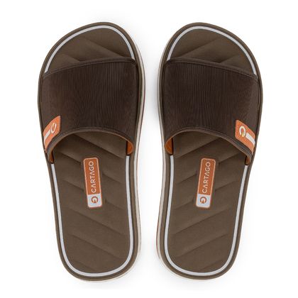 Chinelo Cartago Slide Marrom Málaga Sport 37 MARROM/LARANJA