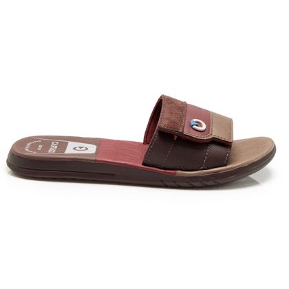 Chinelo Cartago Slide Marrom Sevilha Masculino 37 MARROM/MARROM/BORDO