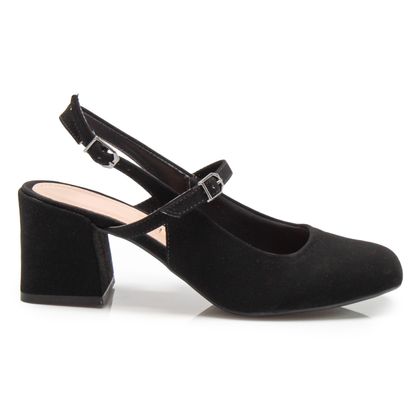 Scarpin Preto Nobuck Camurça M Shuz Feminino 34 preto